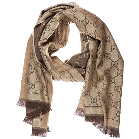 womens gucci wool scarf shawl with fringe|original Gucci silk scarf.